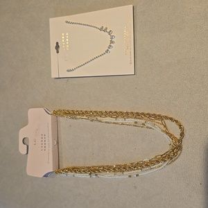 LC LAUREN CONRAD WOMEN'S FASHION JEWELRY NECKLACE BUNDLE OF 2